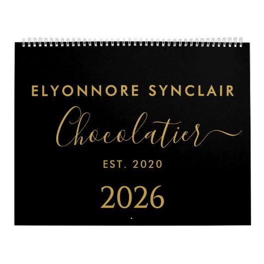 Personalized Name Est Date Chocolatier Business Kalender (Titelbild)