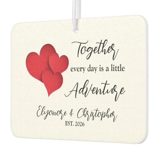 Personalized Name Est Together Every Day Adventure Autolufterfrischer (Links)