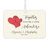 Personalized Name Est Together Every Day Adventure Autolufterfrischer (Vorderseite)