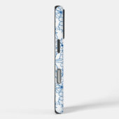 Personalized Name Feminine Blue Floral Pattern Case-Mate iPhone Hülle (Rückseite / Rechts)