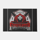 Personalized NAME Firefighter Helmet Fire Rescue Fußmatte (Vorderseite)