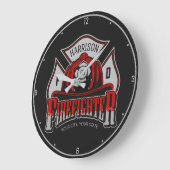 Personalized NAME Firefighter Helmet Fire Rescue Große Wanduhr (Winkel)