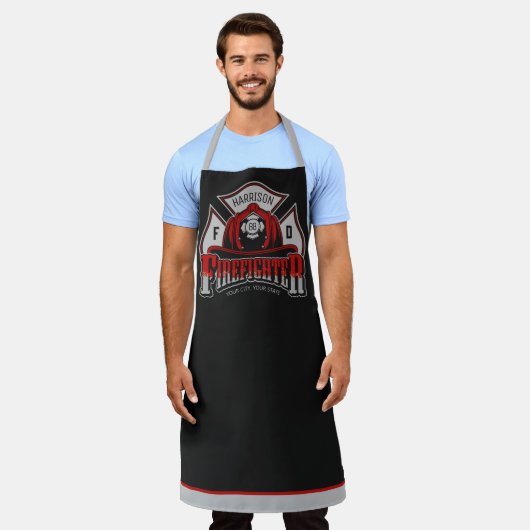 Personalized NAME Firefighter Helmet Fire Rescue Schürze (Getragen)