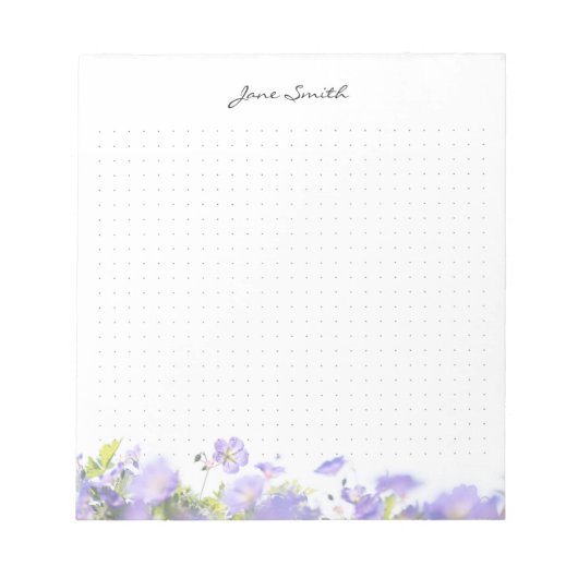 Personalized name floral aesthetic dot Grid Notizblock (Vorderseite)