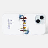 Personalized name floral birds  Case-Mate iPhone hülle (Rückseite (Horizontal))