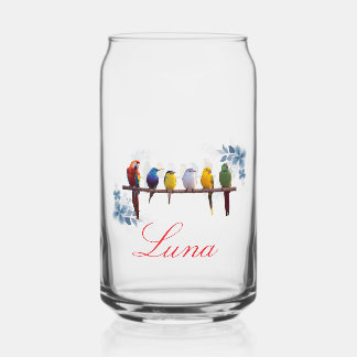 Personalized name floral birds  dosenglas