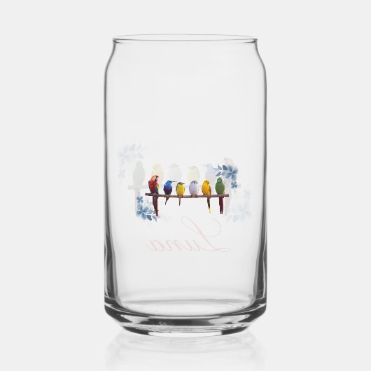 Personalized name floral birds  dosenglas (Rückseite)