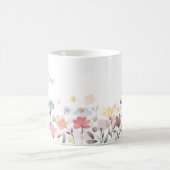 Personalized Name Floral Watercolor Minimalist Kaffeetasse (Mittel)