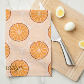 Personalized name fruit orang and brown geschirrtuch (Viertel Falte)