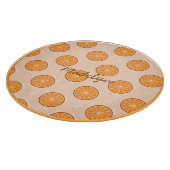 Personalized name fruit orang &brown Cutting Board Schneidebrett (Ecke)