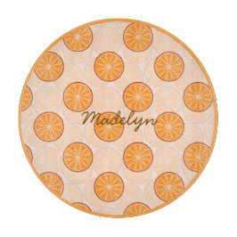 Personalized name fruit orang &brown Cutting Board Schneidebrett