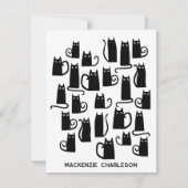 Personalized Name Fun Black Cat Mitteilungskarte (Vorderseite)