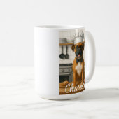 Personalized Name Funny Boxer Dog Loving Chef Kaffeetasse (VorderseiteRechts)
