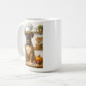 Personalized Name Funny Boxer Dog Loving Chef Kaffeetasse (Vorderseite Links)