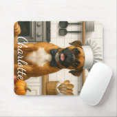 Personalized Name Funny Boxer Dog Loving Chef Mousepad (Mit Mouse)