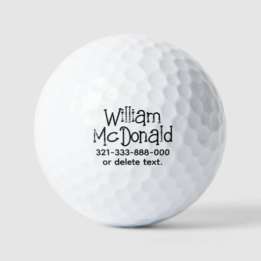 Personalized Name Golf Ball Template DISTRESSED 14 (Vorderseite)