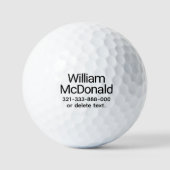 Personalized Name Golf Balls Template DISPLAY 11 Golfball (Vorderseite)