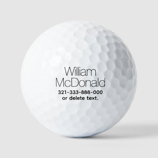 Personalized Name Golf Balls Template DISPLAY 21 Golfball (Vorderseite)