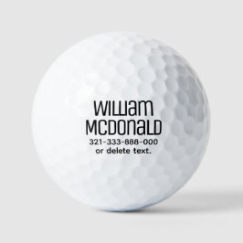 Personalized Name Golf Balls Template DISPLAY 23 Golfball