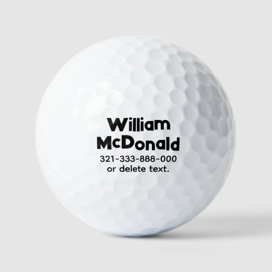 Personalized Name Golf Balls Template FUN RETRO 14 Golfball (Vorderseite)