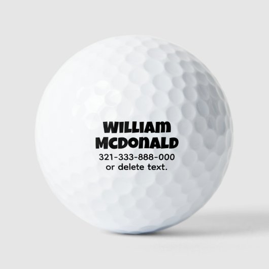 Personalized Name Golf Balls Template FUN RETRO 16 Golfball (Vorderseite)