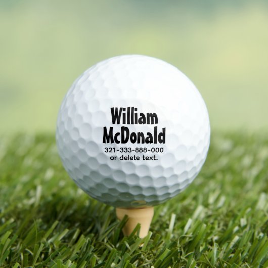 Personalized Name Golf Balls Template FUN RETRO 17 Golfball (Insitu T-Shirt)