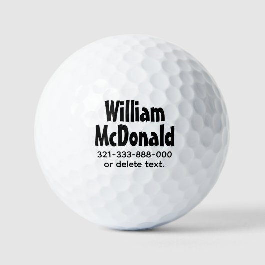 Personalized Name Golf Balls Template FUN RETRO 17 Golfball (Vorderseite)
