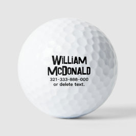 Personalized Name Golf Balls Template FUN RETRO 19 Golfball