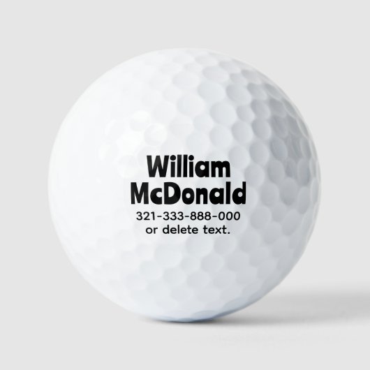 Personalized Name Golf Balls Template FUN RETRO 23 Golfball (Vorderseite)