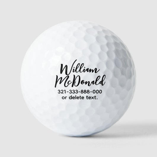 Personalized Name Golf Balls Template SCRIPT 35 Golfball (Vorderseite)