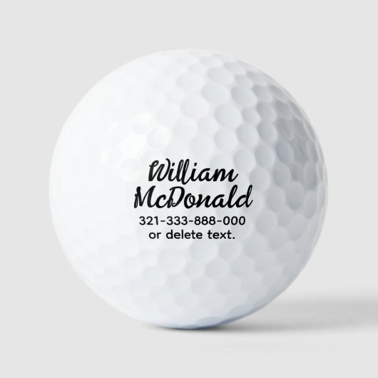 Personalized Name Golf Balls Template SCRIPT 46 Golfball (Vorderseite)