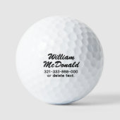 Personalized Name Golf Balls Template SCRIPT 6 Golfball (Vorderseite)