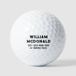 Personalized Name Golf Balls Template VINTAGE 4 Golfball