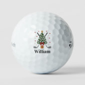 Personalized Name Golf Tree Equipment Christmas Golfball (Vorderseite)