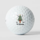 Personalized Name Golf Tree Equipment Christmas  Golfball (Vorderseite)