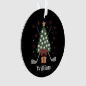 Personalized Name Golf Tree Equipment Christmas  Ornament (Vorderseite)