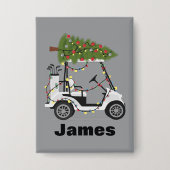 Personalized Name Golfer Christmas Golf Cart Xmas  Button (Vorderseite)