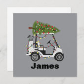 Personalized Name Golfer Christmas Golf Cart Xmas Einladung (Vorne/Hinten)