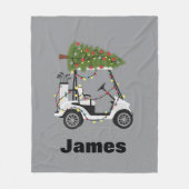 Personalized Name Golfer Christmas Golf Cart Xmas Fleecedecke (Vorderseite)