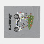 Personalized Name Golfer Christmas Golf Cart Xmas  Fleecedecke (Vorderseite (Horizontal))