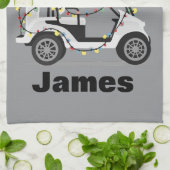 Personalized Name Golfer Christmas Golf Cart Xmas  Geschirrtuch (Gefaltet)