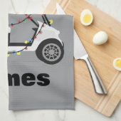 Personalized Name Golfer Christmas Golf Cart Xmas  Geschirrtuch (Viertel Falte)