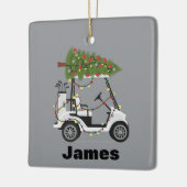Personalized Name Golfer Christmas Golf Cart Xmas Keramikornament (Links)