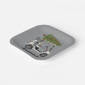 Personalized Name Golfer Christmas Golf Cart Xmas Pappteller (Gewinkelt)
