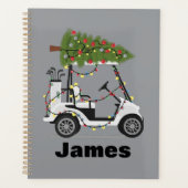 Personalized Name Golfer Christmas Golf Cart Xmas  Planer (Vorderseite)