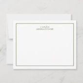 Personalized Name Green Border Gingham Mitteilungskarte (Vorderseite)