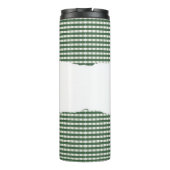 Personalized Name Green Gingham Pattern Thermosbecher (Rückseite)