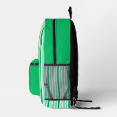 Personalized Name GREEN LINE STRIPES Bedruckter Rucksack (Rechts)