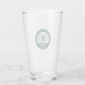 Personalized Name Groomsman Green Heraldic Glas (Rückseite)