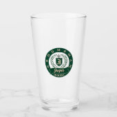 Personalized Name Groomsman Green Heraldic Glas (Vorderseite)